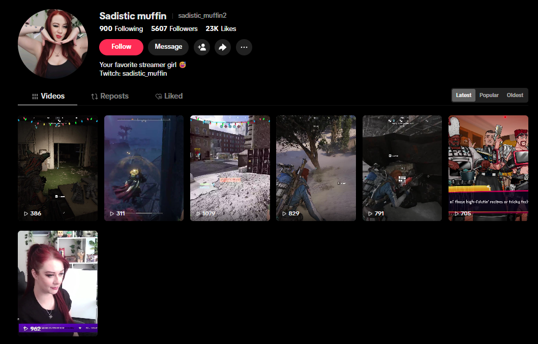 Fake Muffin TikTok profile